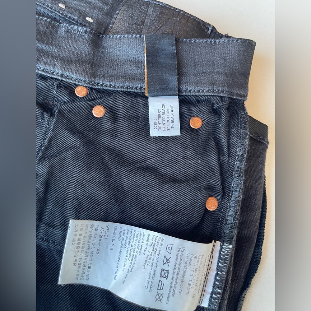 Nudie Jeans Tight Terry Painted Black 30x30 - Picture 10 of 10